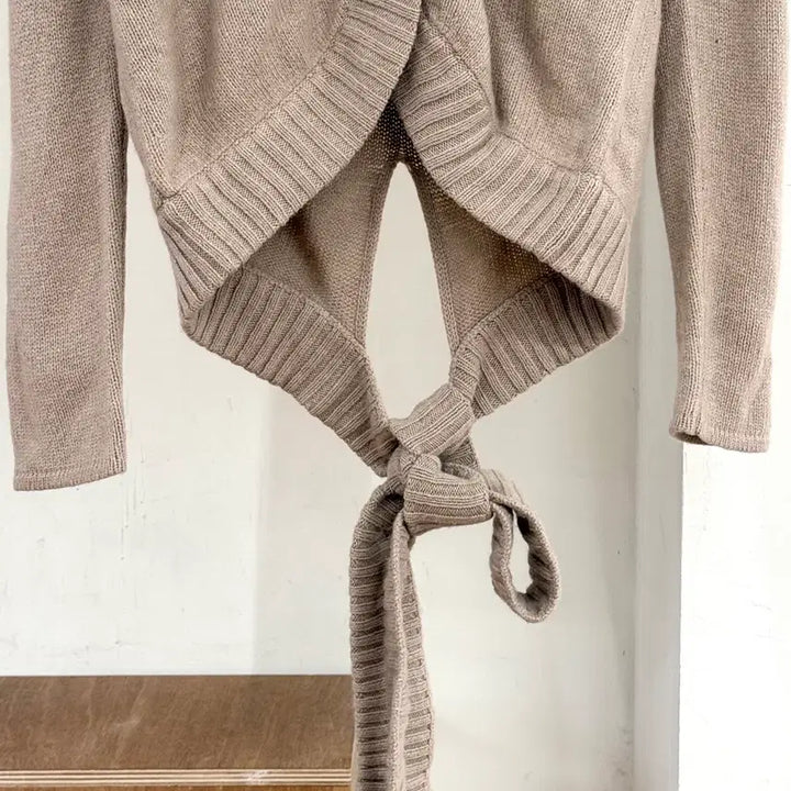 [BUNJANG] Loewe Beige Tie Back Cashmere Cardigan / 로에베 베이지 타이 백 캐시미어 가디건