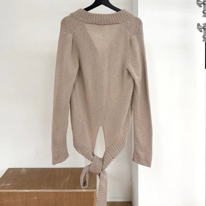 [BUNJANG] Loewe Beige Tie Back Cashmere Cardigan / 로에베 베이지 타이 백 캐시미어 가디건