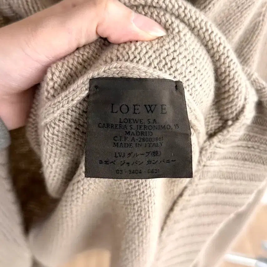 [BUNJANG] Loewe Beige Tie Back Cashmere Cardigan / 로에베 베이지 타이 백 캐시미어 가디건