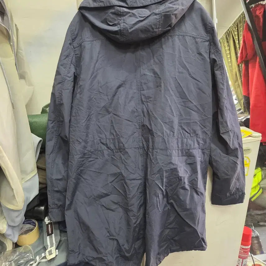 [BUNJANG] Tommy Hilfiger Hooded Long Coat - Navy / 타미힐피거 후드 롱 코트 네이비