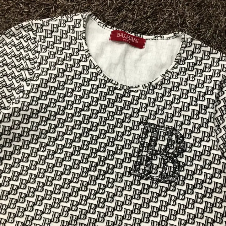 [BUNJANG] Balmain Japan BB Monogram All Over Logo T-Shirt / 발망 재팬 BB 모노그램 올오버 로고 티셔츠