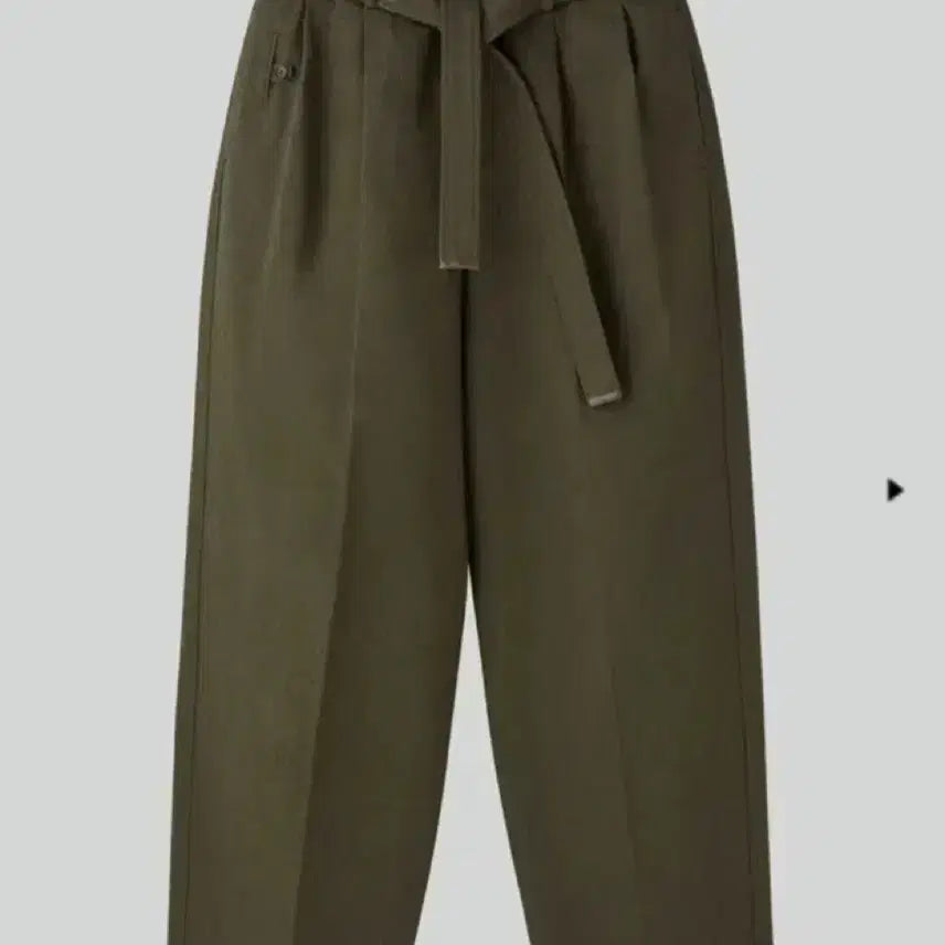 [BUNJANG] RECTO Belted High-Waist Pants - Khaki - L Size / 렉토 24FW 벨트 벨티드 디테일 하이웨스트 팬츠 카키 L 사이즈 팝니다