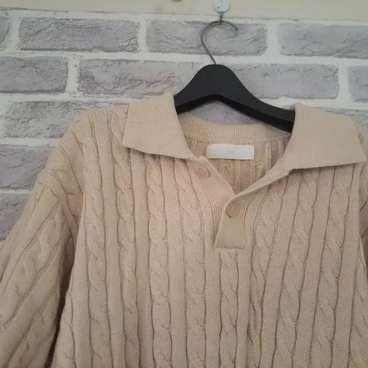 [BUNJANG] MINAV Beige Cable Knit Short Sleeve Shirt / MINAV 남성 베이지 반팔니트XL/알뜰한여우