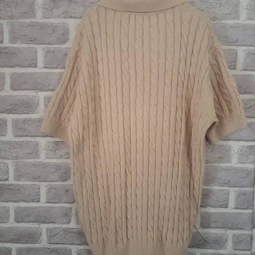 [BUNJANG] MINAV Beige Cable Knit Short Sleeve Shirt / MINAV 남성 베이지 반팔니트XL/알뜰한여우