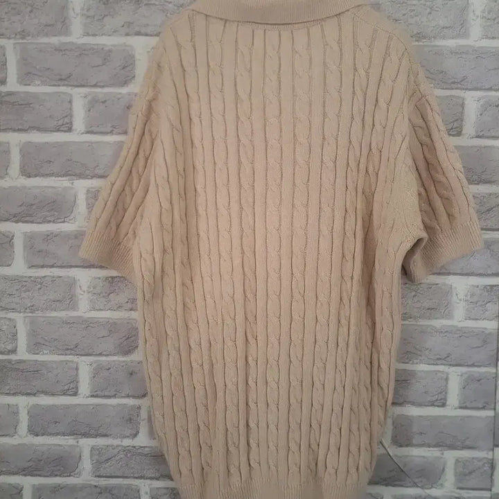 [BUNJANG] MINAV Beige Cable Knit Short Sleeve Shirt / MINAV 남성 베이지 반팔니트XL/알뜰한여우