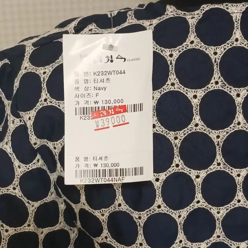 [BUNJANG] Dot Pattern Short Sleeve Blouse / 도트 패턴 반팔 블라우스 네이비(새상품)