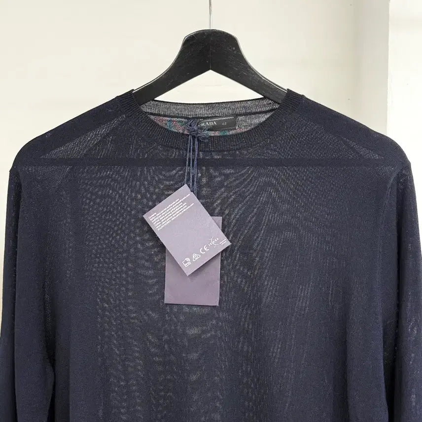 [BUNJANG] Prada Navy Crew Neck Wool Knit Sweater / 프라다 네이비 크루넥 울 니트