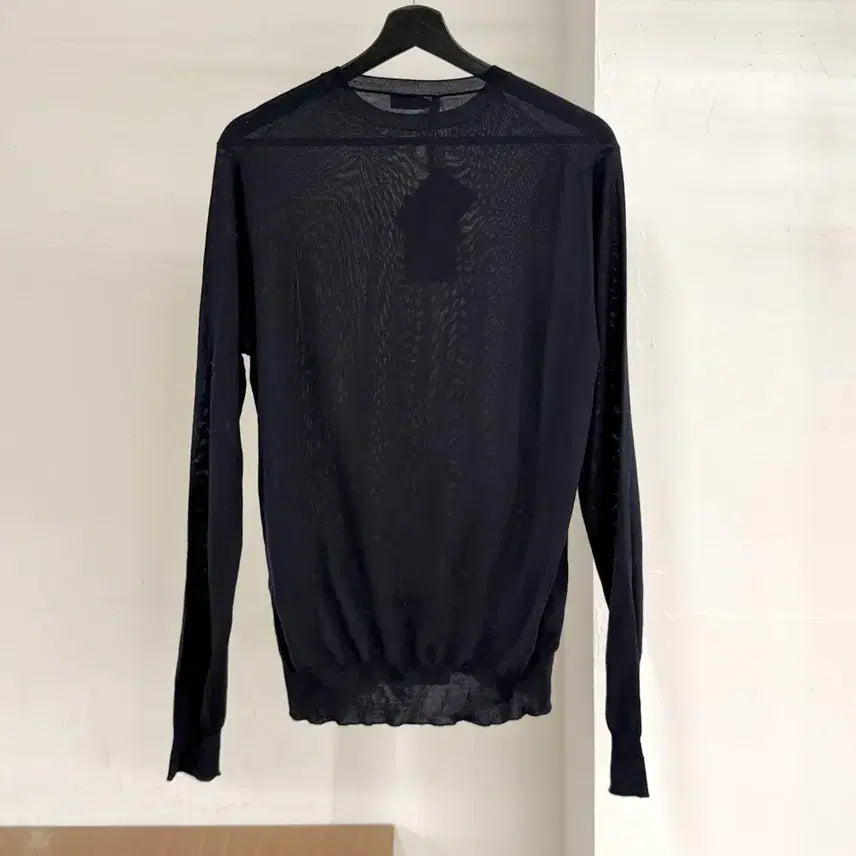 [BUNJANG] Prada Navy Crew Neck Wool Knit Sweater / 프라다 네이비 크루넥 울 니트