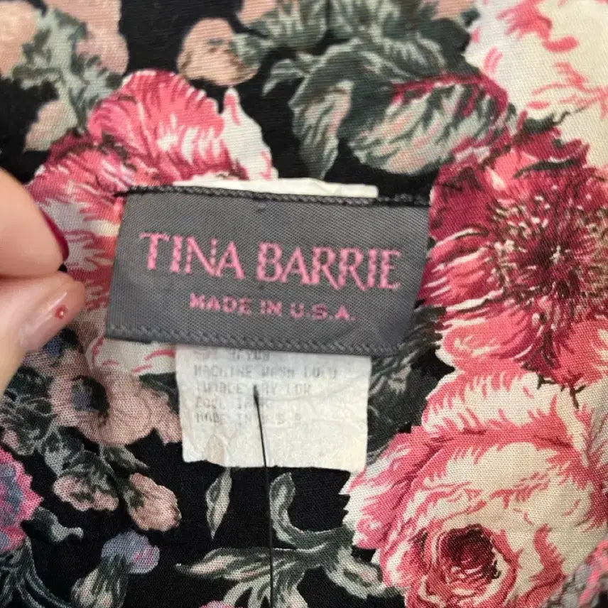 [SOLD OUT] [USA 빈티지] TINA BARRIE 빅 칼라 플로럴 레이스 원피스