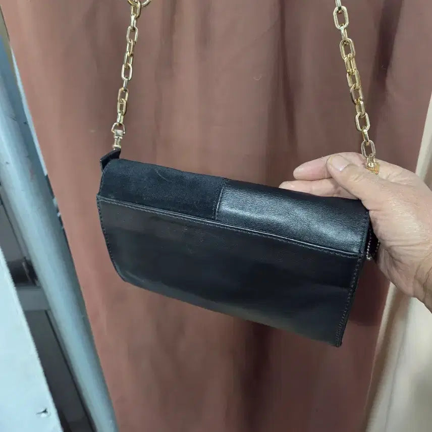 [BUNJANG] Tory Burch Leather Chain Crossbody Bag / 토리버치 블랙 가죽 체인 크로스백