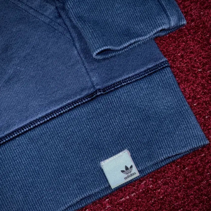 [BUNJANG] Adidas Two-Way Deep Blue Hooded Zip-up Jacket L / 아디다스 투웨이 딥블루 후드집업 L
