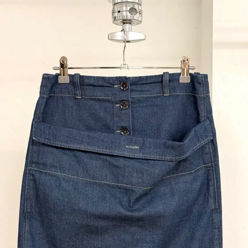 [BUNJANG] Lemaire Denim Wide Front Pocket Midi Skirt / 르메르 데님 와이드 프론트 포켓 미디 스커트