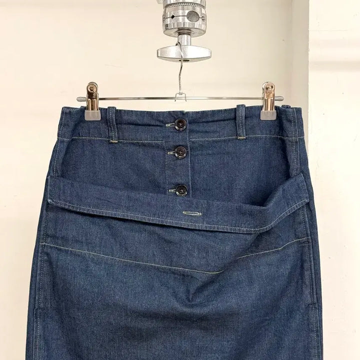 [BUNJANG] Lemaire Denim Wide Front Pocket Midi Skirt / 르메르 데님 와이드 프론트 포켓 미디 스커트