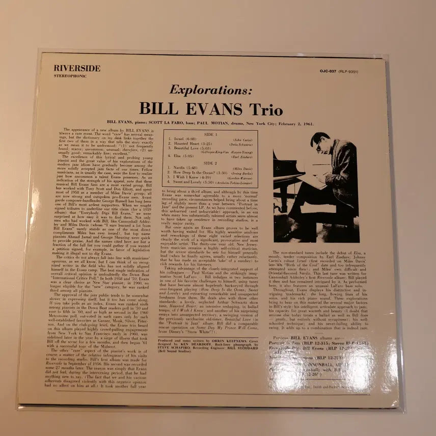 [BUNJANG] Bill Evans Trio Explorations Vinyl Record / [LP] Bill Evans Trio - Explorations