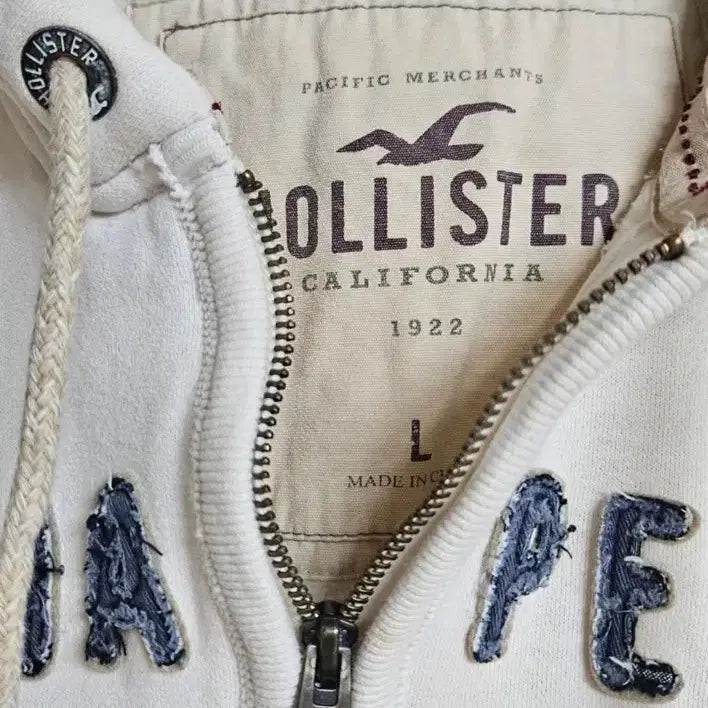 [BUNJANG] Hollister Half-Zip Hoodie / 홀리스터 화이트 크림 아이보리 하프집업 후드