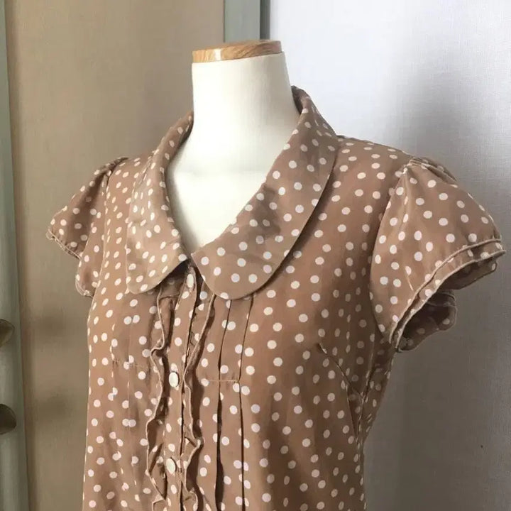 [BUNJANG] Vintage Hong Kong Blouse / 일본빈티지 홍콩블라우스 하구미 모리걸 도트 라떼갸루 카메 모리노가토