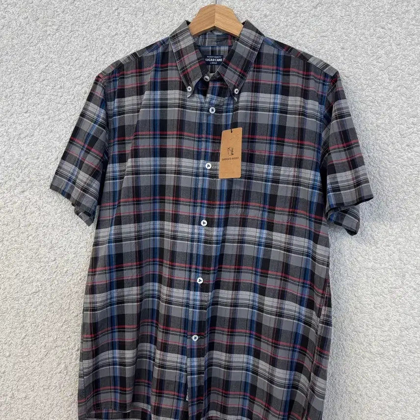 [BUNJANG] Sugar Cane Checkered Short Sleeve Button-Down Shirt / 슈가케인 체크 반팔 버튼다운 셔츠