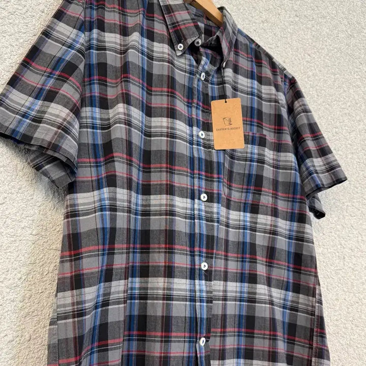 [BUNJANG] Sugar Cane Checkered Short Sleeve Button-Down Shirt / 슈가케인 체크 반팔 버튼다운 셔츠