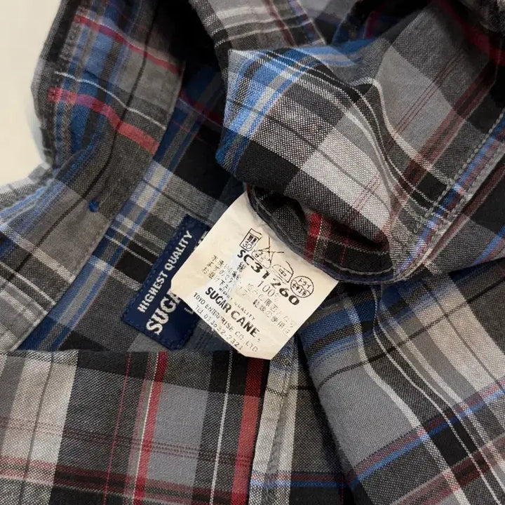 [BUNJANG] Sugar Cane Checkered Short Sleeve Button-Down Shirt / 슈가케인 체크 반팔 버튼다운 셔츠
