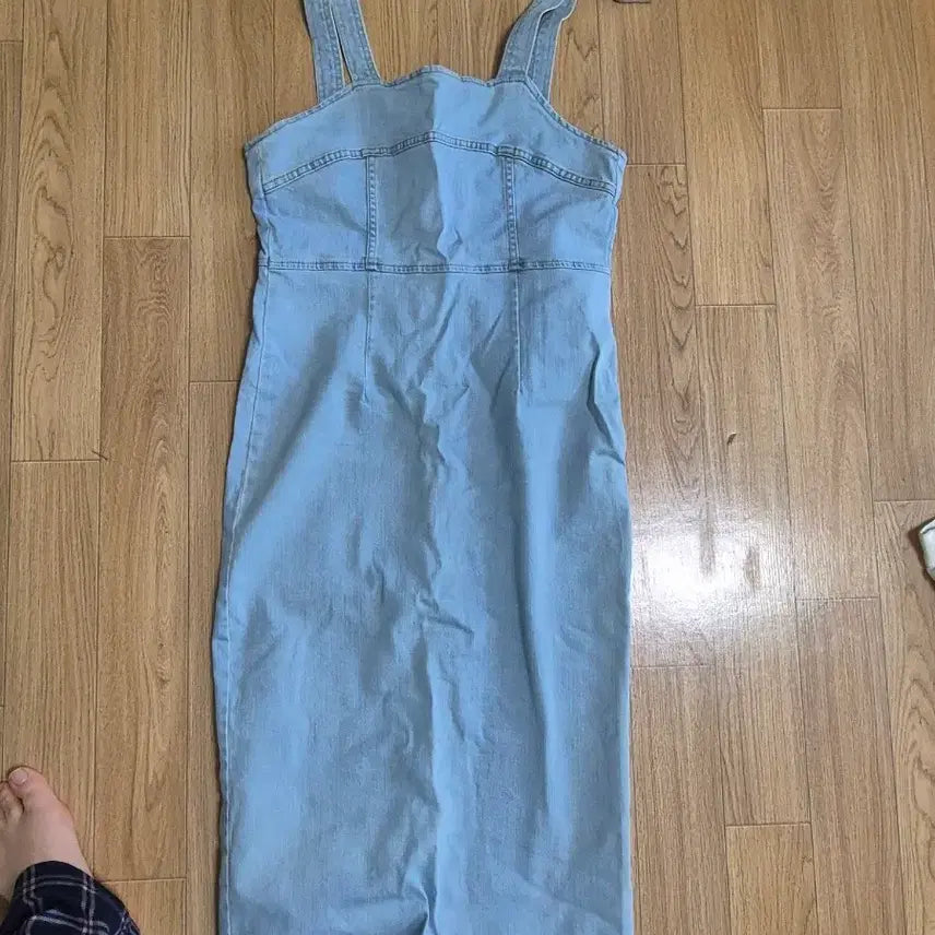 [BUNJANG] Denim Long Overall Dress / 청멜빵 원피스 청 데님 롱원피스