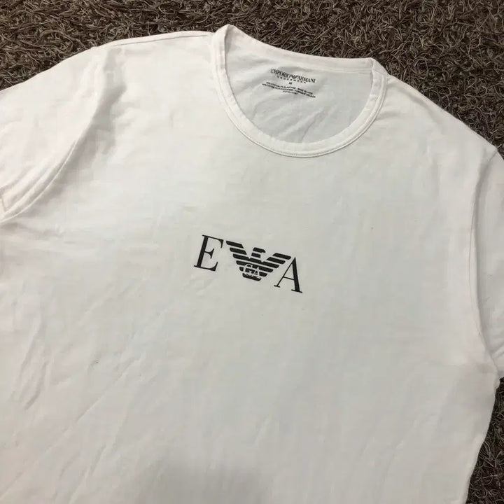 [BUNJANG] Emporio Armani Logo White Short Sleeve T-shirt / M 엠포리오 아르마니 로고 화이트 반팔 티셔츠