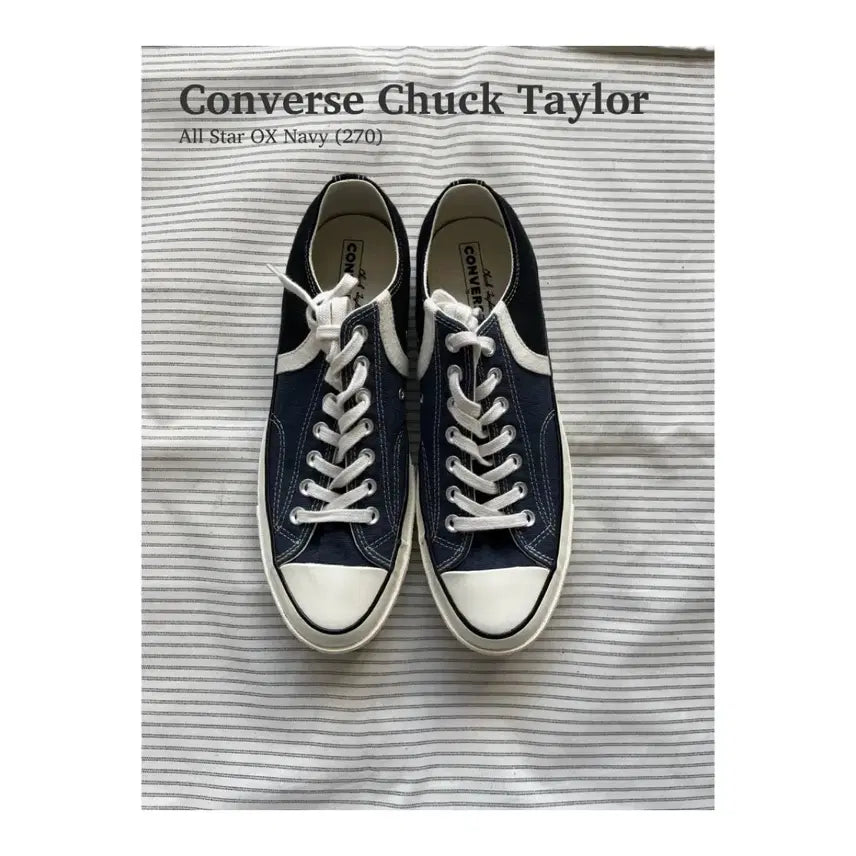 [BUNJANG] Converse Chuck Taylor All Star OX Navy Sneakers / 컨버스 척 테일러 All Star OX Navy (270)