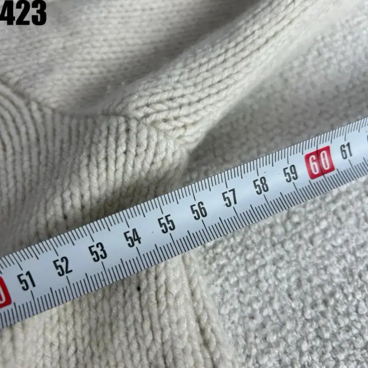 [BUNJANG] Lacoste Cable Knit Cardigan Ivory L / 라코스테 후드 케이블 니트 가디건 아이보리 L