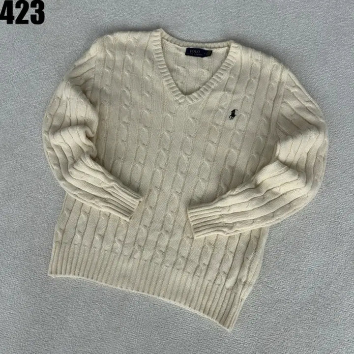 [SOLD OUT] 폴로 랄프로렌 케이블 브이넥 니트 아이보리 s