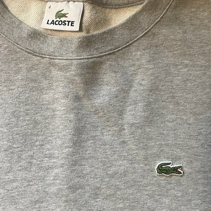 [BUNJANG] Lacoste Gray Sweatshirt / 라코스테 맨투맨 티셔츠 그레이