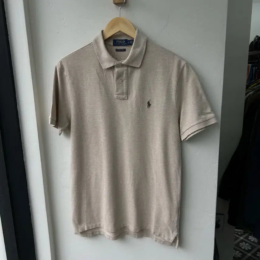 [BUNJANG] Polo Ralph Lauren Beige Short Sleeve Polo Shirt / 16760 - 폴로 랄프로렌 베이지 반팔 카라티
