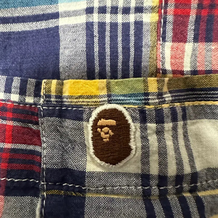 [BUNJANG] BAPE Patchwork Shirt / BAPE japan made patchwork shirt