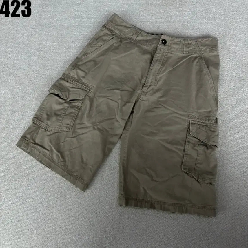 [BUNJANG] Adidas Originals Khaki Cargo Shorts L / 아디다스 오리지널 불꽃 카키색 카고 반바지 L