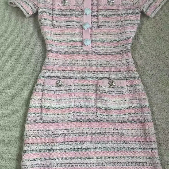 [BUNJANG] Knit Mini Dress / 반팔 니트 원피스