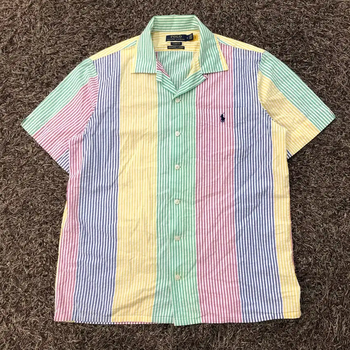 [BUNJANG] Polo Ralph Lauren Striped Short Sleeve Shirt / M 폴로 랄프로렌 신형 스트라이프 반팔 셔츠
