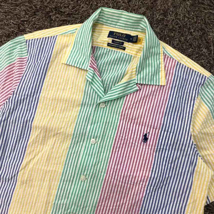 [BUNJANG] Polo Ralph Lauren Striped Short Sleeve Shirt / M 폴로 랄프로렌 신형 스트라이프 반팔 셔츠