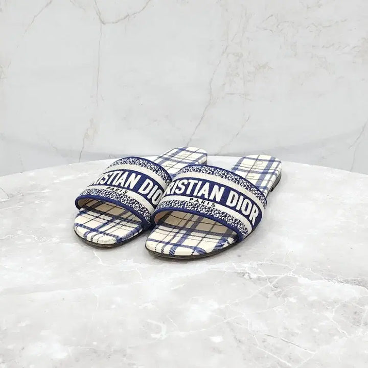 [BUNJANG] Dior Check Dway Slide Slippers (Size 38) / 38 / 디올 체크 디웨이 슬라이드 슬리퍼 KCQ209CND