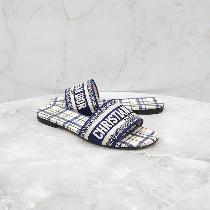 [BUNJANG] Dior Check Dway Slide Slippers (Size 38) / 38 / 디올 체크 디웨이 슬라이드 슬리퍼 KCQ209CND