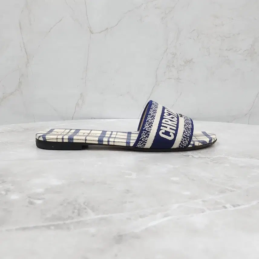 [BUNJANG] Dior Check Dway Slide Slippers (Size 38) / 38 / 디올 체크 디웨이 슬라이드 슬리퍼 KCQ209CND