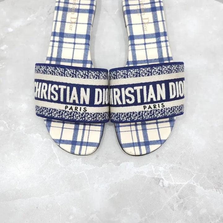 [BUNJANG] Dior Check Dway Slide Slippers (Size 38) / 38 / 디올 체크 디웨이 슬라이드 슬리퍼 KCQ209CND