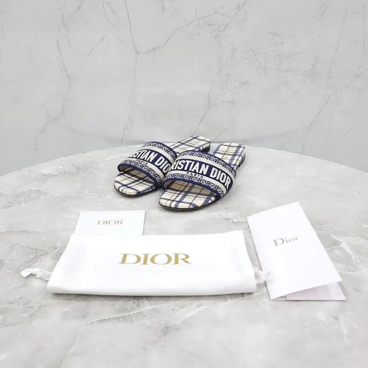 [BUNJANG] Dior Check Dway Slide Slippers (Size 38) / 38 / 디올 체크 디웨이 슬라이드 슬리퍼 KCQ209CND