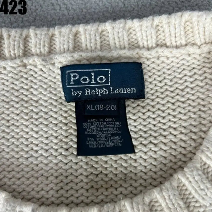 [BUNJANG] Polo Ralph Lauren Ivory Pattern Knit Sweater / 폴로 랄프로렌 아이보리 패턴 니트 XL
