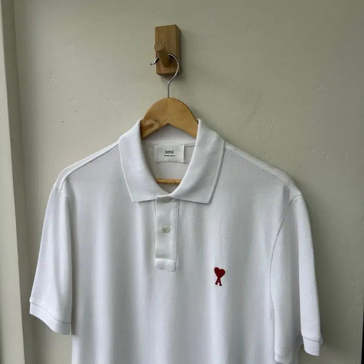 [BUNJANG] 16762 AMI Small Heart Short-Sleeved Polo Shirt / 16762 - 아미 스몰 하트 반팔 카라티