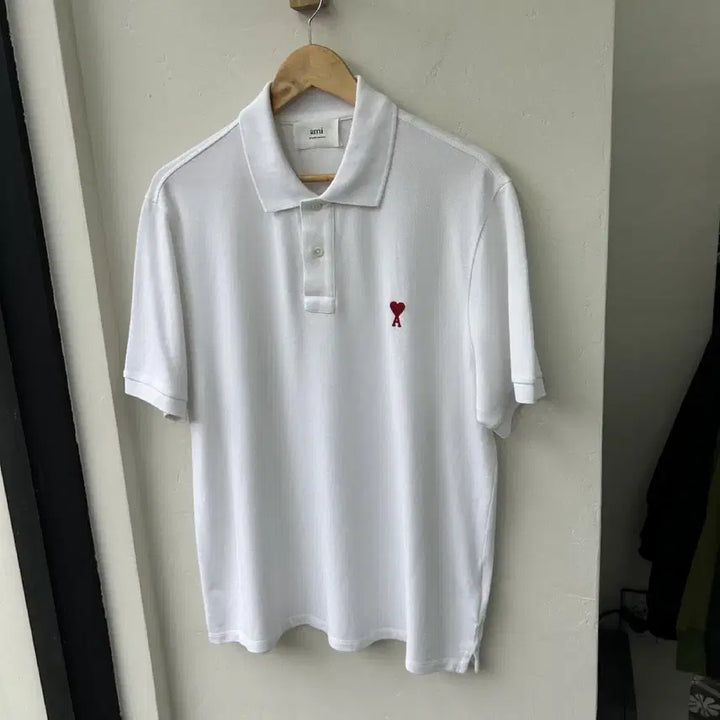 [BUNJANG] 16762 AMI Small Heart Short-Sleeved Polo Shirt / 16762 - 아미 스몰 하트 반팔 카라티
