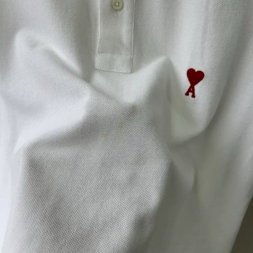 [BUNJANG] 16762 AMI Small Heart Short-Sleeved Polo Shirt / 16762 - 아미 스몰 하트 반팔 카라티