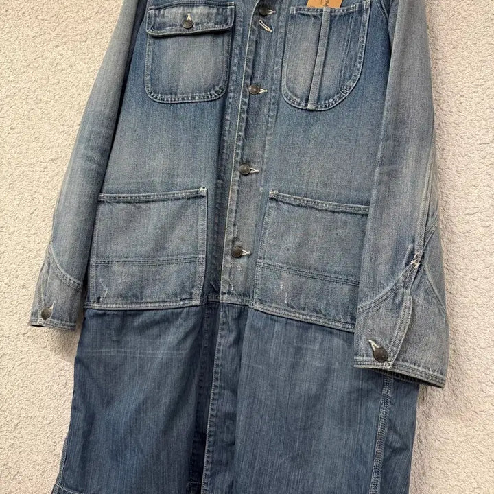 [BUNJANG] Mihara Yasuhiro Washed Denim Coat / 미하라 야스히로 워시드 데님/샴브레이 코트