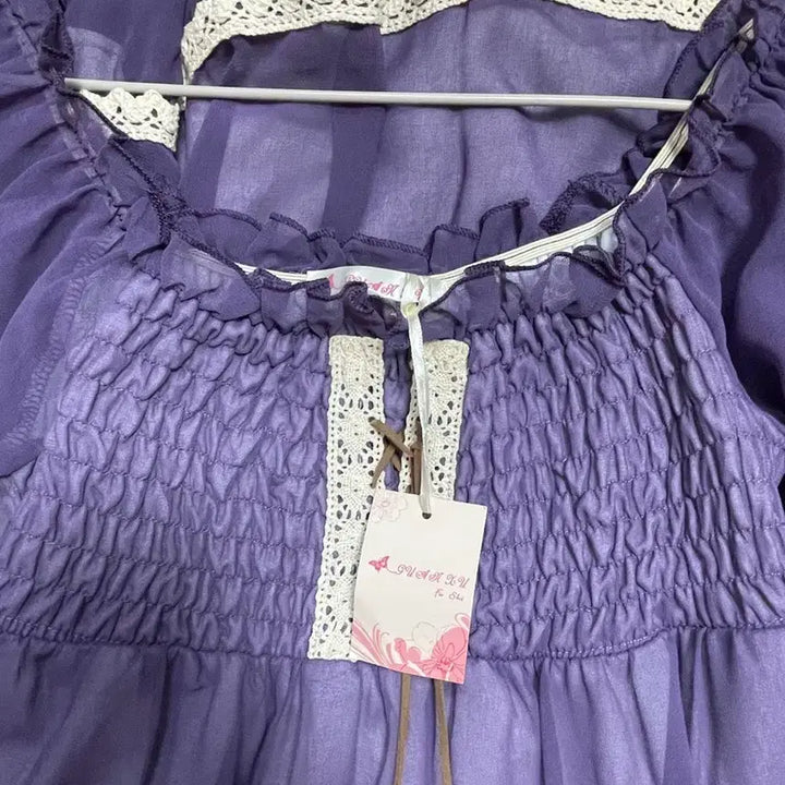 [BUNJANG] Vintage Purple Blouse Deadstock / 빈티지 퍼플 블라우스 데드스탁 미사용