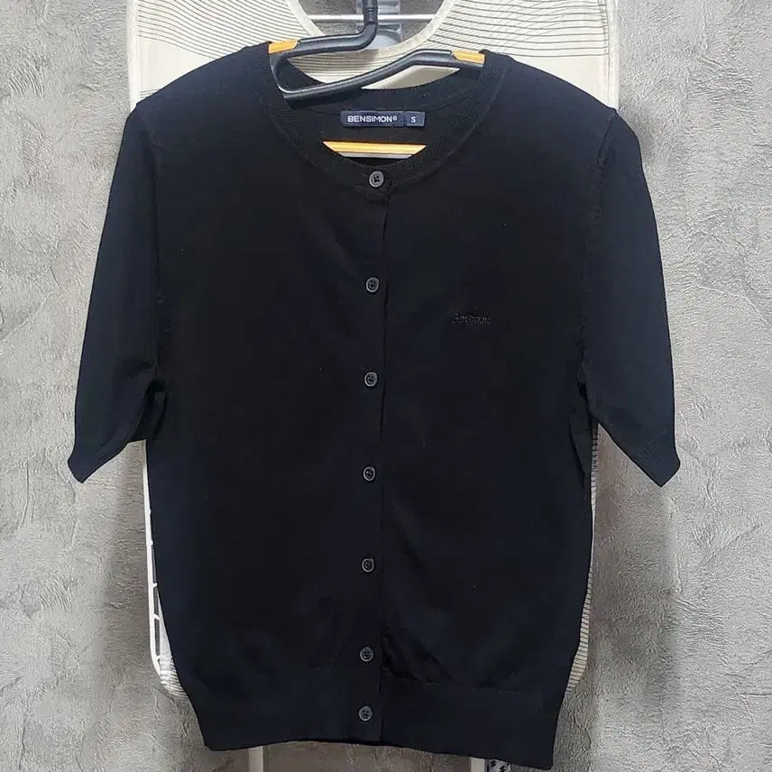 [BUNJANG] Bensimon Black Short Sleeve Cardigan S Size / 벤시몽 블랙 반팔 가디건 S사이즈