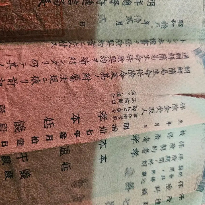 [BUNJANG] Japanese Colonial Era Insurance Certificate / 옛날보험증서,일제강점기