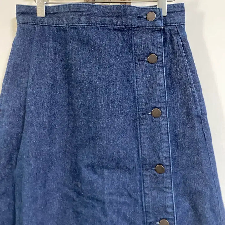 [SOLD OUT] GU 진청 데님 옆단추 롱스커트 66