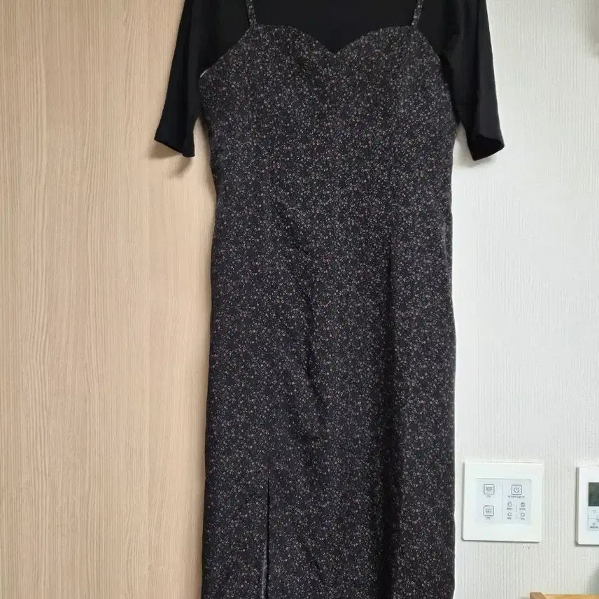 [BUNJANG] Black Flower Long Bustier Summer Dress Set / 블랙 플라워 롱 뷔스티에 여름 원피스 세트